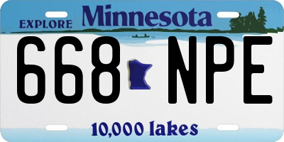 MN license plate 668NPE