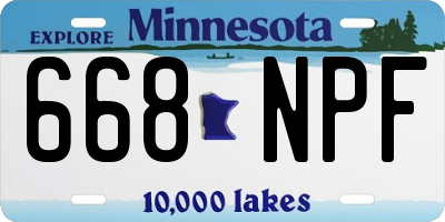 MN license plate 668NPF