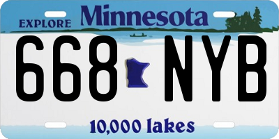 MN license plate 668NYB