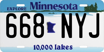MN license plate 668NYJ