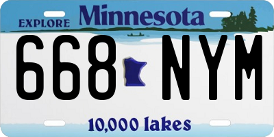 MN license plate 668NYM