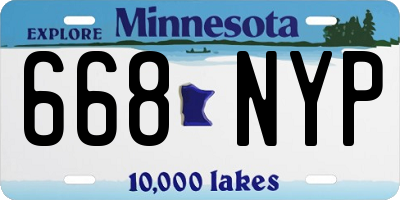 MN license plate 668NYP