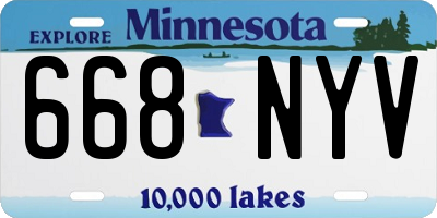 MN license plate 668NYV