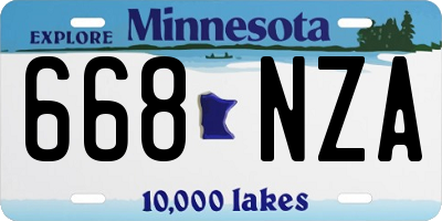 MN license plate 668NZA