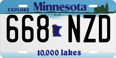 MN license plate 668NZD