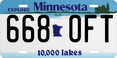 MN license plate 668OFT