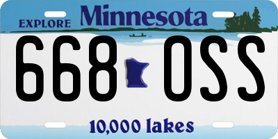 MN license plate 668OSS