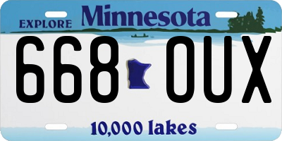 MN license plate 668OUX