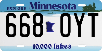 MN license plate 668OYT