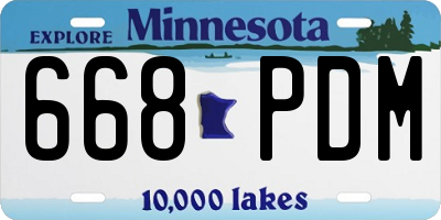 MN license plate 668PDM