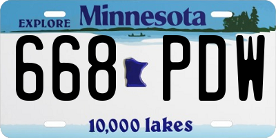 MN license plate 668PDW