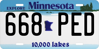 MN license plate 668PED