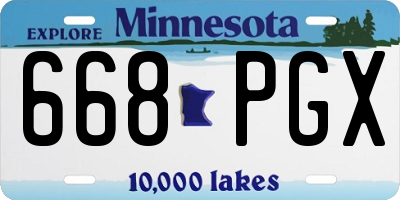 MN license plate 668PGX