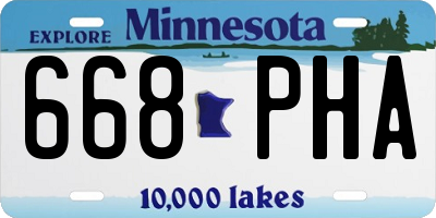 MN license plate 668PHA