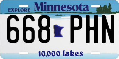 MN license plate 668PHN
