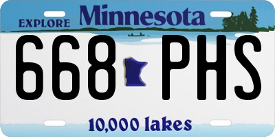 MN license plate 668PHS