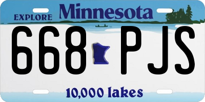 MN license plate 668PJS