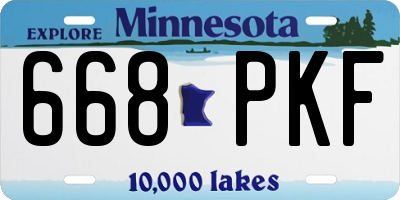 MN license plate 668PKF