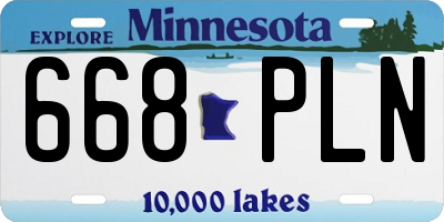 MN license plate 668PLN