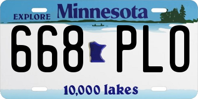 MN license plate 668PLO