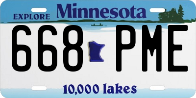 MN license plate 668PME