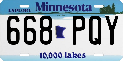 MN license plate 668PQY