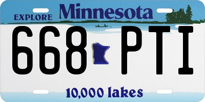 MN license plate 668PTI