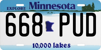 MN license plate 668PUD