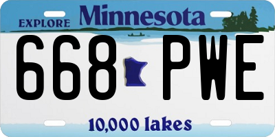 MN license plate 668PWE