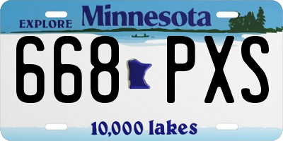 MN license plate 668PXS