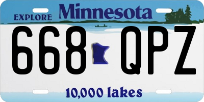 MN license plate 668QPZ