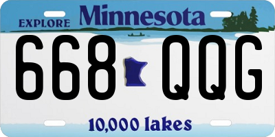 MN license plate 668QQG
