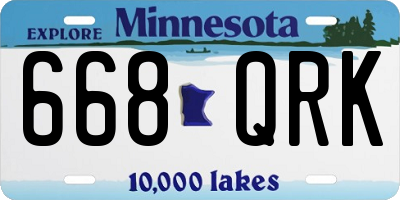 MN license plate 668QRK