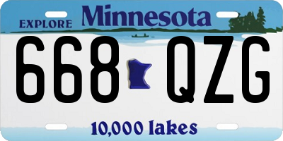 MN license plate 668QZG