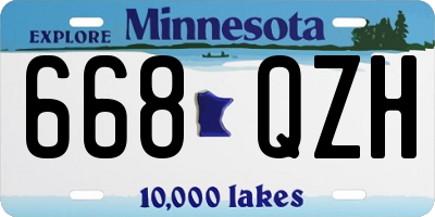 MN license plate 668QZH