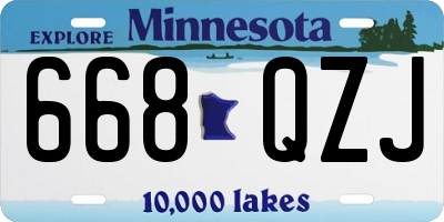 MN license plate 668QZJ