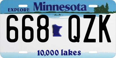 MN license plate 668QZK