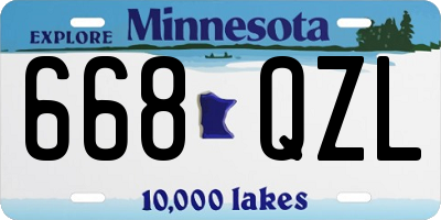 MN license plate 668QZL