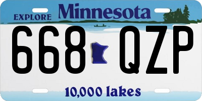MN license plate 668QZP