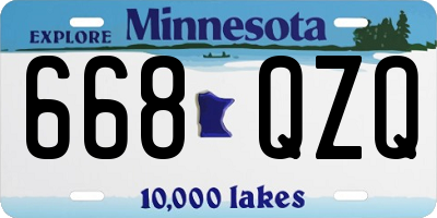 MN license plate 668QZQ