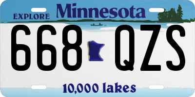 MN license plate 668QZS
