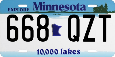 MN license plate 668QZT