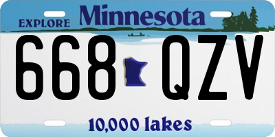 MN license plate 668QZV