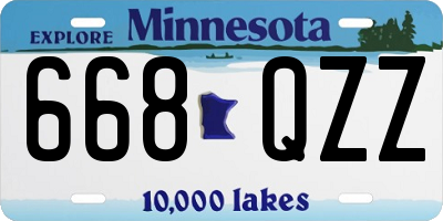 MN license plate 668QZZ