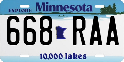 MN license plate 668RAA