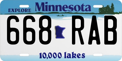 MN license plate 668RAB