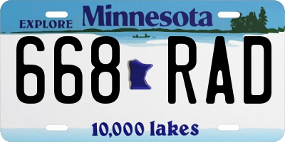 MN license plate 668RAD