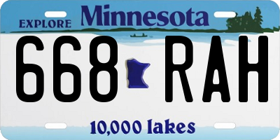MN license plate 668RAH