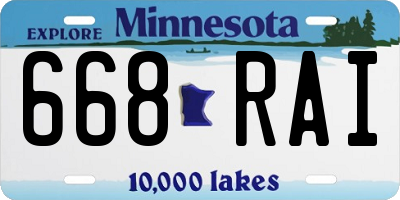 MN license plate 668RAI