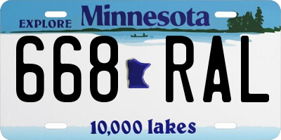 MN license plate 668RAL